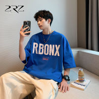 2Rz Mens Heavy Cotton Fashion Brand Half Sleeve T-Shirt Boys Hong Kong Style Loose Ice Silk Half Sleeve T-Shirt Top Clothes