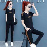 COD DSFGERRTYTRRE 2 Pcs/Set Women Korean Short-sleeved Trousers Casual Sportswear Suit Fashion Womens Set Wear