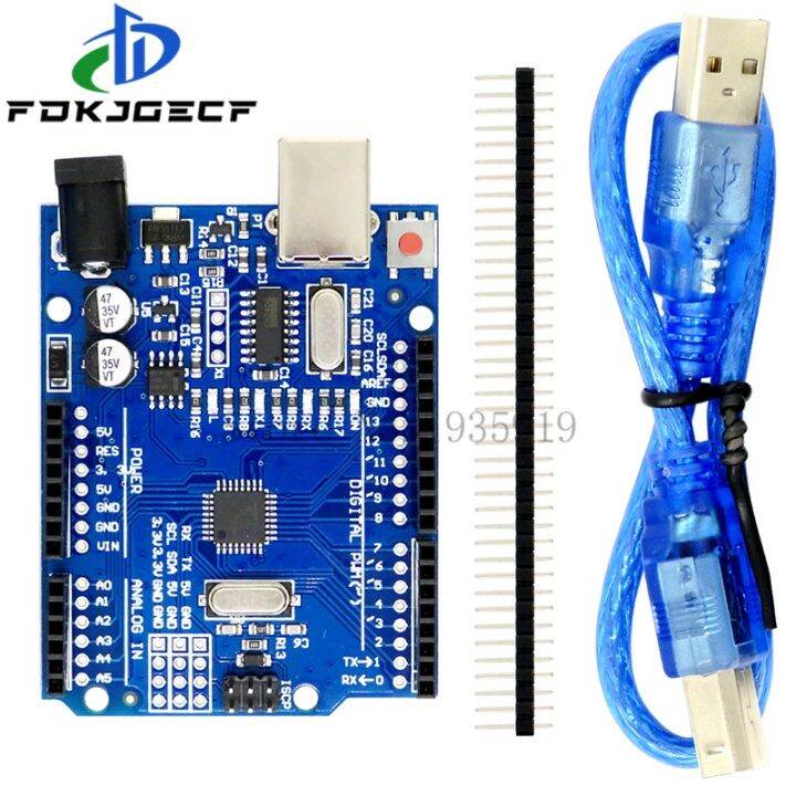 สำหรับ-arduino-เริ่มต้น-r3-uno-มัด5ชิ้น-สำหรับ-r3-uno-breadboard-สายจัมเปอร์-สาย-usb-และขั้วต่อแบตเตอรี่9v