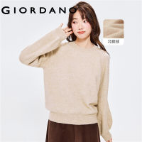 Giordanoผู้หญิง เสื้อสเวตเตอร์คอกลมแร็กแลนหลวมลูกไม้หนา Free Shipping 05352851