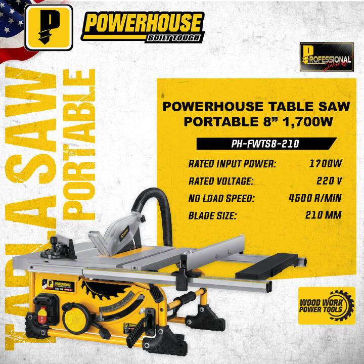 POWERHOUSE USA Professional Cutting Portable Table Saw Machine for wood