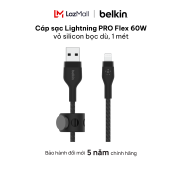 Cáp sạc Lightning BOOST CHARGETM PRO Flex Belkin vỏ silicon bọc dù 60W 1m