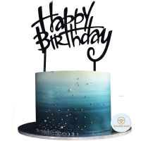 Black Gold Acrylic Happy Birthday Cake Topper Creative Cake Decoration Party Favors Supplies Cake Decorating Tools