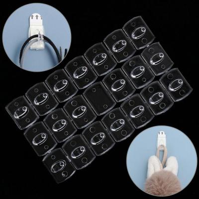 20pcs Transparent Removable Hook Strong Non-marking Clip Wire Sticky Hook Y8O9
