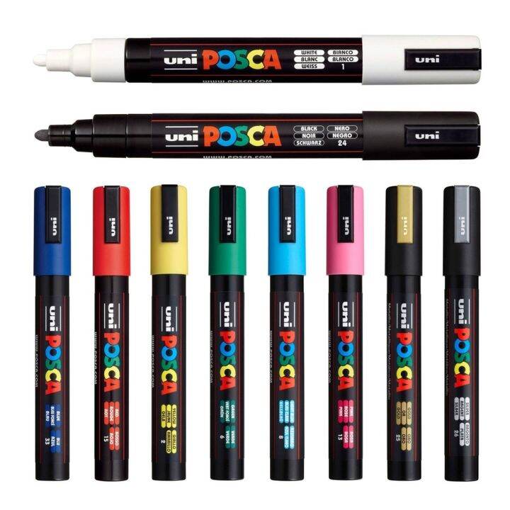 Uni Posca Paint Marker White Silver Gold Black Posca Acrylic Paint