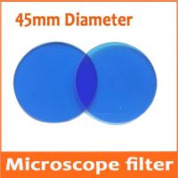 1pc 45mm Lens Diameter Colour Glass Absorber Blue Microscopy Filter Biological Microscope Compound Optical Filter for School