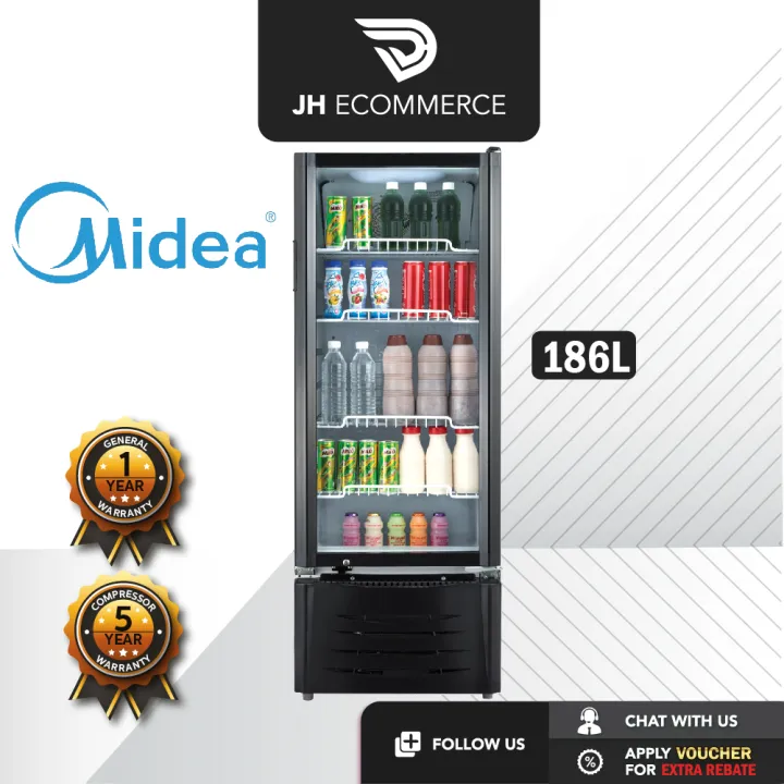 Midea 186L Showcase Refrigerant MSC186BE Freezer Fridge Lazada