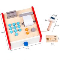 Simulation Cash Register Toys Kids Set Play House Wooden Gift Shopping Blender Handheld