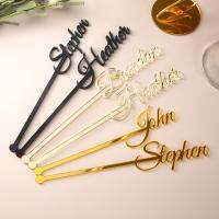 【YF】 Personalized swizzle sticks centerpiece picks Name drink stirrers Bridal shower Custom love stir stick Wedding decor