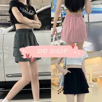 DD SHOPพร้อมส่ง BKK244 กระโปรงกางเกง เอวสม๊อคมี4ไซส ผ้าร่มใส่สบาย -NZ-H