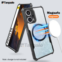 Tanpaile เคสแม่เหล็กบางเป็นพิเศษสำหรับ Xiaomi Redmi Poco F5 Note 12กันกระแทกเทอร์โบโปร่งใสชาร์จไร้สายกันกระแทก Magsafe ที่คลุมโทรศัพท์แบบใสเคส Funda