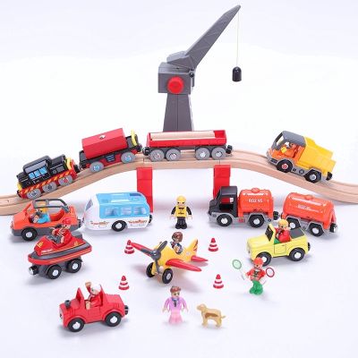 ☌ Childrens Plastic Trolley Excavator Vehicle Combination Scenario Trolley Compatible with Thomas Small Train Track