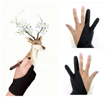 2 Fingers Anti-fouling Anti-touch Painting Glove For Drawing