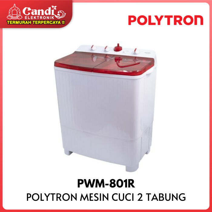 POLYTRON MESIN CUCI 2 TABUNG PWM-801R | Lazada Indonesia