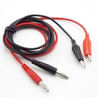 1M Dual Alligator Clip to 4mm Banana Connector Oscilloscope for Test Probe Electrical Cable Red Black Color