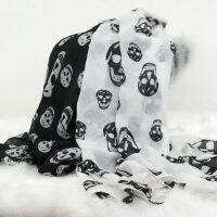 Chiffon Printed Scarf Skull Pattern 2020 Women Street Style Halloween Decoration All match High Quality Accessories Shawls