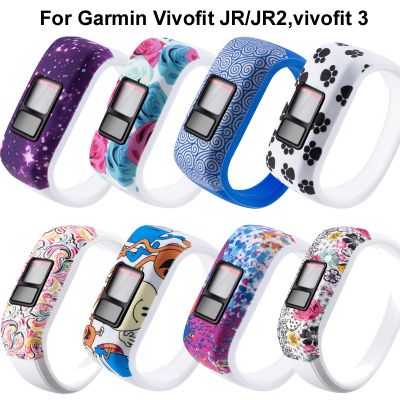 （A creative）สายรัดข้อมือที่มีสีสันสำหรับ Garmin Vivofit JR JR2 Vivofit3กีฬาสายนาฬิกาซิลิโคนเปลี่ยนนาฬิกาข้อมือ Accessorie