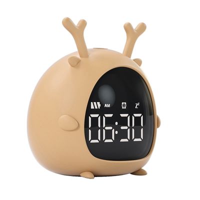 Student Alarm Clock USB Charging Clock Digital LED Clock Mini Electronic Children Alarm Clock Brown