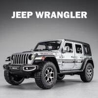 รถจี๊ป1:22 Wrangler Rubicon หุ่นอัลลอยรถของเล่นหล่อโลหะดึงกลับรถของเล่นแสงและเสียงสำหรับเด็กยานพาหนะ