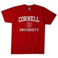 โดดเด่นด้วยข้อเสนอสุดฮอต Cornell University Big Red Crest Men Hand Printed Gildan Tee Cotton Shirt
