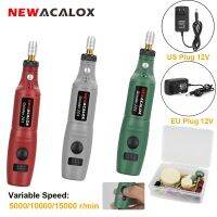 NEWACALOX 10W Mini Grinding Machine EU/US 12V Variable Speed Rotary Tools Kit Electric Engraver Pen for Polishing Woodworking