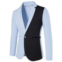 High Quality Men Fashion Blazer Stitching Color Business Slim Fit Suit Coat Long Sleeve Casual Formal Suit Jacket