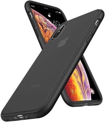 Humixx Shockproof Series iPhone X Case/iPhone Xs Case, [Military Grade Drop Tested] [Upgrading Material] Translucent Matte Case with Soft Edge, Heavy Duty Protective Case, 5.8 Inch Black A-Black