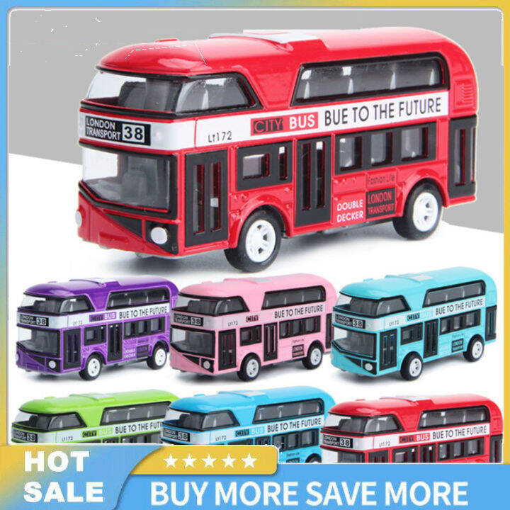 1-43จำลอง-city-bus-sightseeing-double-decker-bus-รุ่นดึงกลับรถของเล่น-mini-รุ่นรถสำหรับเด็ก-toy