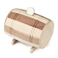 2020 New 1pc Wooden Money Box Piggy Bank Safe Money Box Savings Wine Barrel Wood Carving Handmade Piggy Bank 30