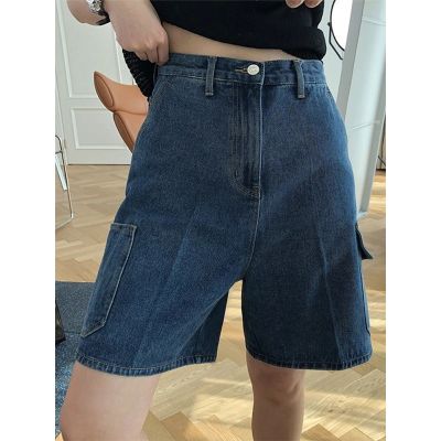 【hot】 Denim Shorts Streetwear Waist Wide Leg Jeans Korean All Match Straight Short Pants