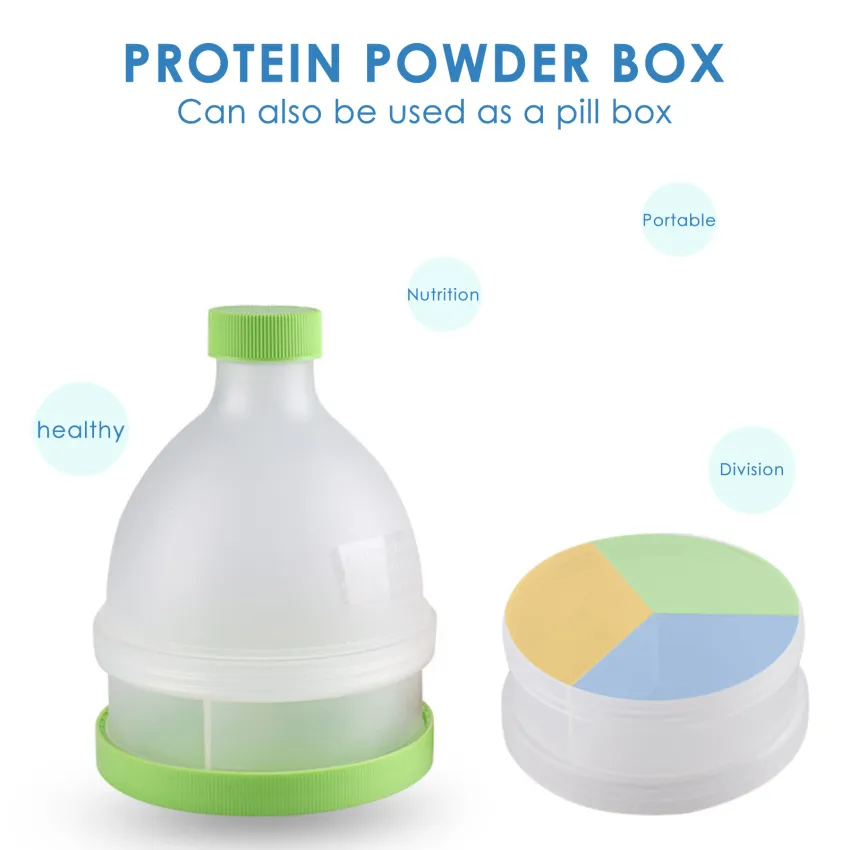 Protein Powder Funnel Water Bottle Gym Partner Box Protein Shaker