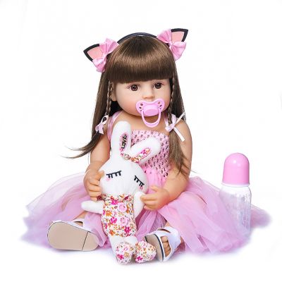 hot！【DT】✸⊕♣  Hot Selling 55 cm Bebe Reborn Toddler Pink Very Soft Silicone Real Gifts