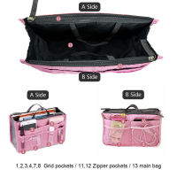 Women High Quality Cosmetic Bag Organizer Handbag Travel Storage Bag Insert Liner Organiser Pouch Lady Portable Make Up Bags