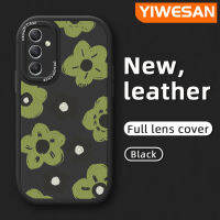 YIWESAN เคส A54 A34ปลอกสำหรับ Samsung A14 5G เคสซิลิโคนนิ่มหนังดีไซน์ใหม่ลายดอกไม้น่ารักลายการ์ตูนเคสคลุมเต็มเลนส์หลังเคสป้องกันกล้องกันกระแทก