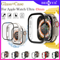 เคส ฝาครอบเคส +พร้อมกระจกนิรภัย ป้องกันหน้าจอเต็มรูปแบบ For Apple Watch Ultra เคส ฝาครอบเคส i watch Series Ultra 49mm เคสนาฬิกาข้อมือ