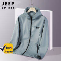 JEEP SPIRIT 1941 ESTD เสื้อกันแดดของผู้ชายฤดูร้อนครีมกันแดดแจ็คเกตผ้าไหมน้ำแข็งเสื้อผ้ากลางแจ้งลำลองขนาดใหญ่เสื้อแจ็คเก็ตน้ำหนักเบาเป็นพิเศษกันแดดระบายอากาศ