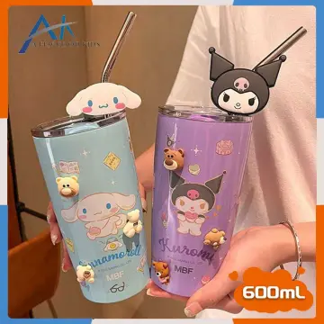 600ml Sanrio Straw Cup Hello Kitty Kawaii Water Bottles Bpa Free