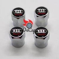 จุกลม ยางรถยนต์ พร้อมโลโก้ Audi ออดี้ 1 ชุด (4 อัน) - Car Tire Valve Caps