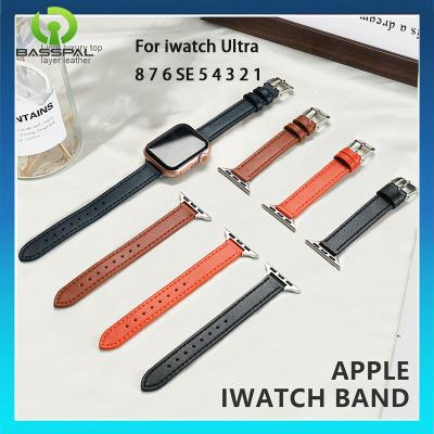 ฐานกว้าง14มม. สายหนังอ่อนบางสำหรับสายคาด Apple Watch อัลตร้า49มม. 41 45มม. 38มม. 42 44มม. 40สำหรับ I Watch Series 8 7 SE 6 5 3 2