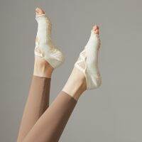 【YD】 Toeless Five Fingers Socks Color Cotton Backless Breathable Pilates Silicone Non-slip