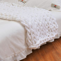 Home Handmade Coarse Yarn Knitted Blanket Knitted Blanket Woolen Blanket Soft and Comfortable Sofa Cover Blanket