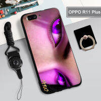 เคสอ่อนสำหรับ OPPO R11 Plus เคสโทรศัพท์คลุมทั้งหมด2022ใหม่ป้องกันการตกหล่นกันรอยขีดข่วนฝามีที่ถือวงแหวนโทรศัพท์ &amp; เชือก