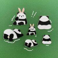 Pansi Xiaoxianers original embroidery panda ironing cloth stickers couple clothes bag parent-child embroidery diy repair hole stickers