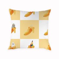 Cartoon Fruit Cushion Case Farmhouse Decor Throw Pillows Cases Sofa Cushions Cover Nordic Banana White Pillow Covers Almofadas