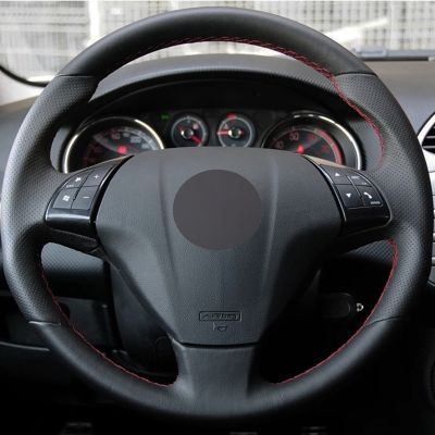 DIY Black Genuine Leather Suede Car Steering Wheel Cover For Fiat Punto Bravo Linea 2007-2019 Qubo Doblo 2008-2015 Grande Punto