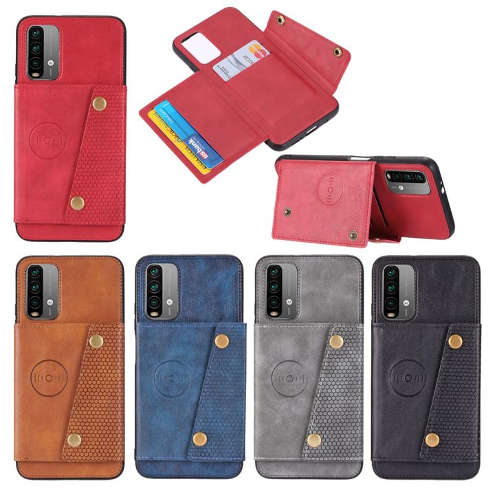 เคสโทรศัพท์กันกระแทกสำหรับ10c-xiaomi-redmi-12c-10a-10-redmi-9t-9a-9c-9-redmi-8-8a-7a-เคสโทรศัพท์หลังช่องเสียบบัตรเป็นหนังแบบย้อนยุคสุดหรูป้องกันการตก