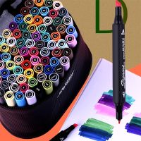 hot！【DT】 80 colors Tips Pens Alcohol Based for Design Scrawl Highlighter Animation