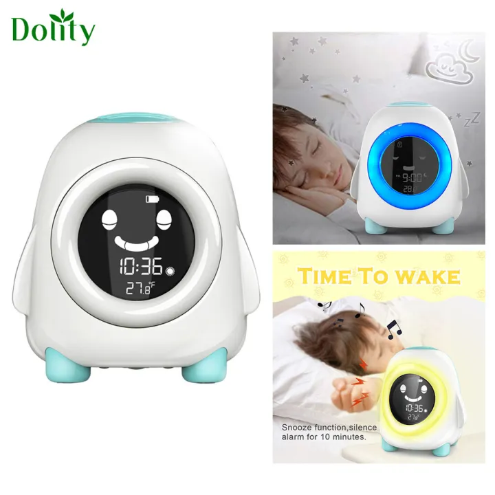 Dolity Modern Digital Kids Alarm Clock Sleep Trainer Nightlight