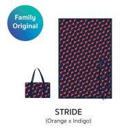 PDM เสื่อพับอเนกประสงค์ เสื่อตกแต่ง เสื่อแทนพรม เสื่อแต่งบ้าน NikNik ลาย Stride (Indigo-Orange) Size M 120x180 cm