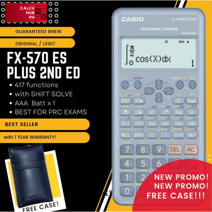 Casio Fx570es Plus 2nd Edition Scientific Calculator Original With 12 Months Warranty Free Case